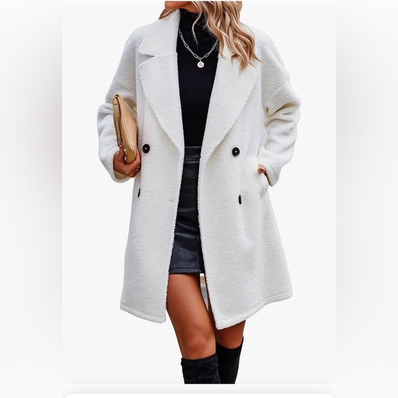 Angashion Long Sherpa Coat - Picture 2 of 9